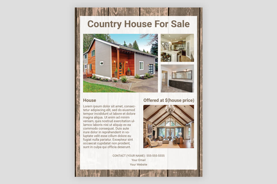 country house free real estate flyer templates